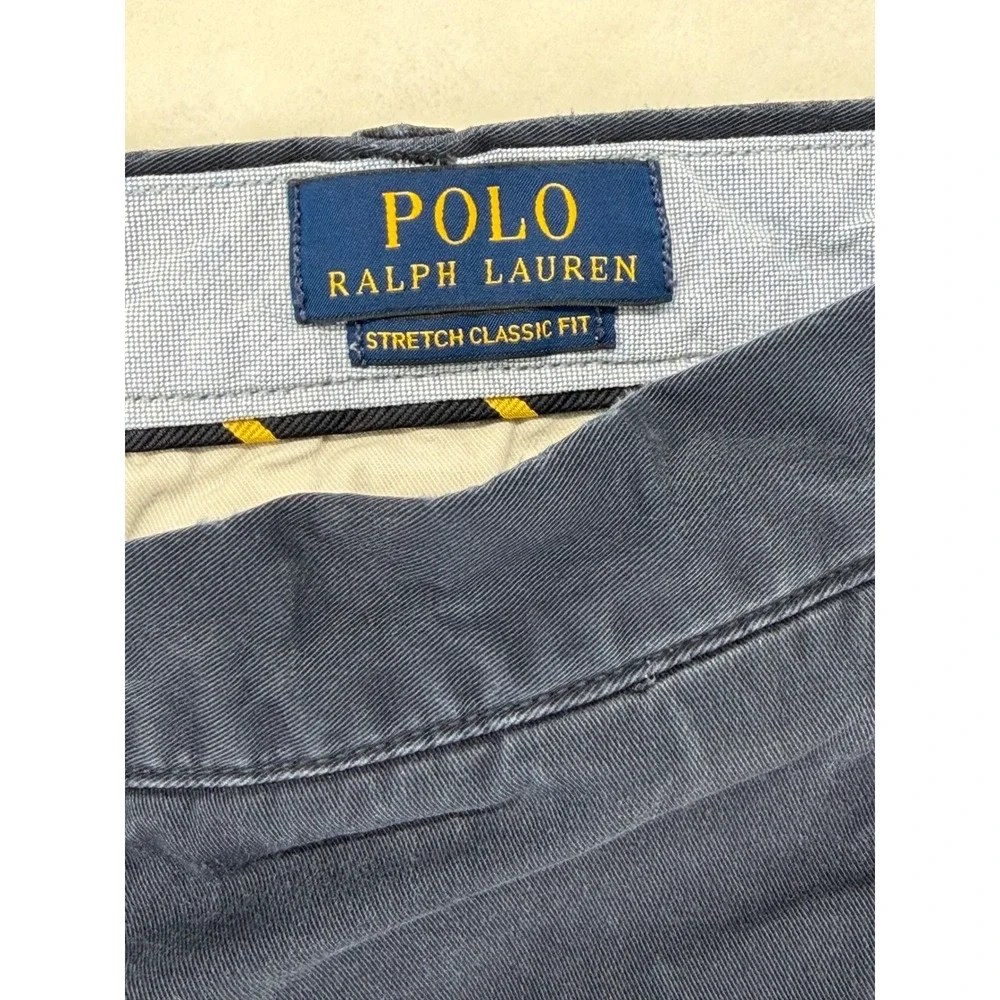 Polo Ralph Lauren Mens Navy Blue Stretch Classic Fit Chino Shorts Size 38